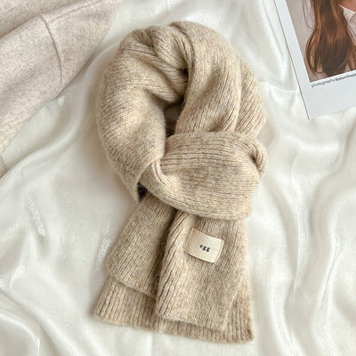 Soft Mohair Solid Color Scarf | Simple Warm Wool Knitted Scarf W26