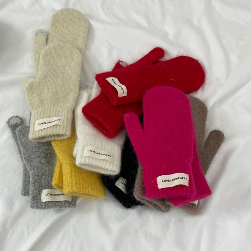 Cozy Winter Cashmere Glove |Soft Thick Solid Color Gloves |Warm Knitted Gloves G12