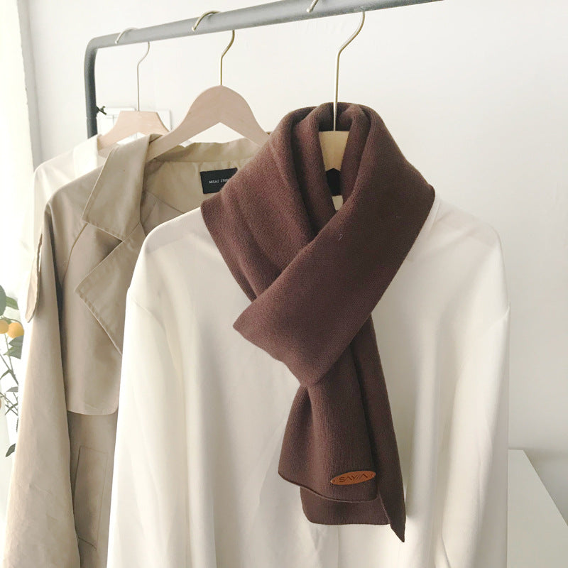 Cozy Winter Cashmere Solid Color Scarf |Warm Wool Knitted Shawls W36