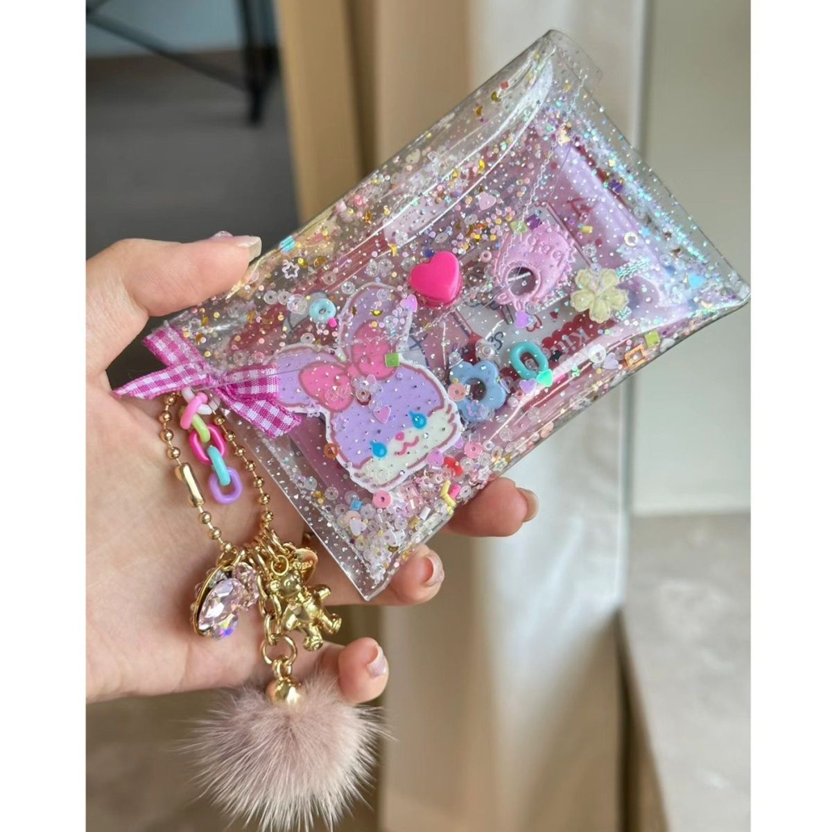 Transparent Bling Bling Mini Bags | Pouch Keychain Wallet| Cosmetic Bag | Airpods Bag Coin Purse B38