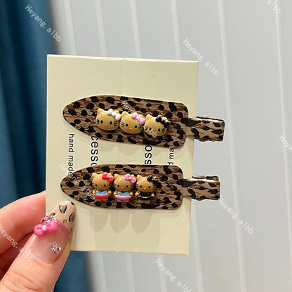 Leopard Kitty Hair Clip |Hair Snap Clip |Hair Barrette |Duckbill Hairpin A283