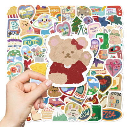 Bear Stickers Sheet|Journal Stickers Paster |Sticker for Planner Scrapbooking Stationery 90pcs T8