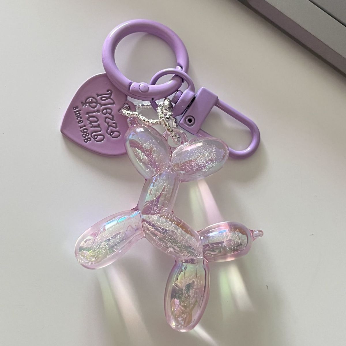 Lilac Balloon Dog Design Bag KeyChain |Pendant Schoolbag Hanging Decoration K43