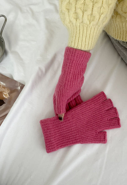 Cozy Cut-off Winter Cashmere Glove |Soft Thick Solid Color fingerless Gloves |Warm Knitted Gloves G6