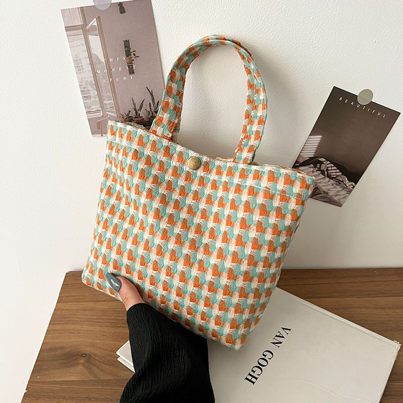 Color Block Bucket Bag | Casual Woven Tote Bags | Shoulder Bag | AccessoriesHandbags B47