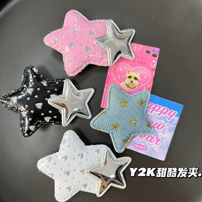 Star Kitty Hair Clip |Hair Snap Clip |Hair Barrette |Duckbill Hairpin 2pcs A303