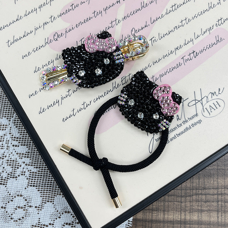 Diamond Kitty Hair Clip |Hair Ties | Hair Barrette A257