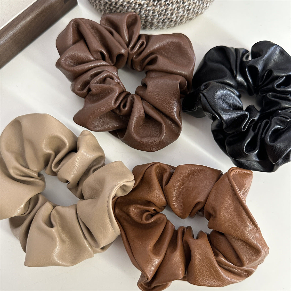 Luxe Leather Hair Tie|Ponytail Holders Barrette|Hair Scrunchie HT51