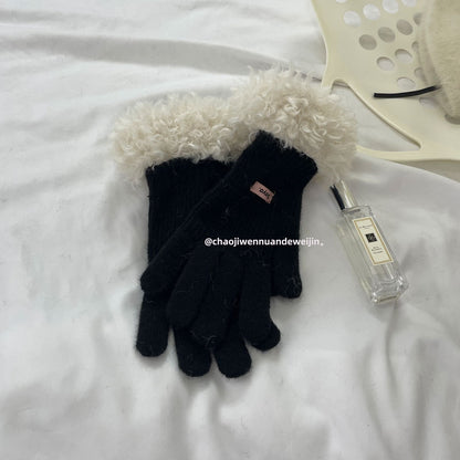 Cozy Plush Winter Cashmere Glove |Soft Thick Solid Color Gloves |Warm Knitted Gloves G8