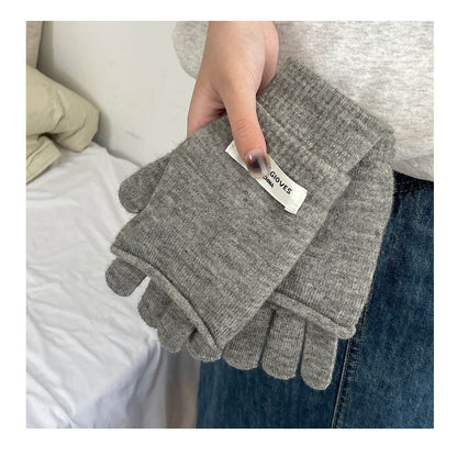 Cozy Winter Cashmere Solid Color Gloves Knitted Gloves G3