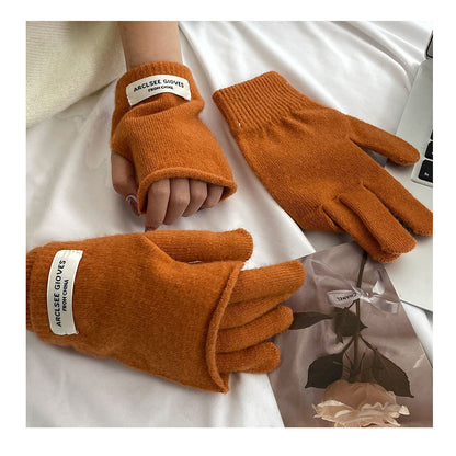 Cozy Winter Cashmere Solid Color Gloves Knitted Gloves G3