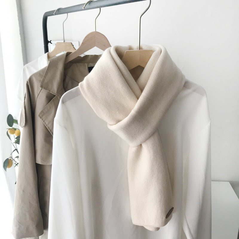 Cozy Winter Cashmere Solid Color Scarf |Warm Wool Knitted Shawls W36