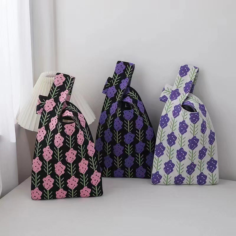 Lavender Bucket Bag | Casual Printed Tote Bags | Shoulder Bag | Accessories Crochet Handbags B20