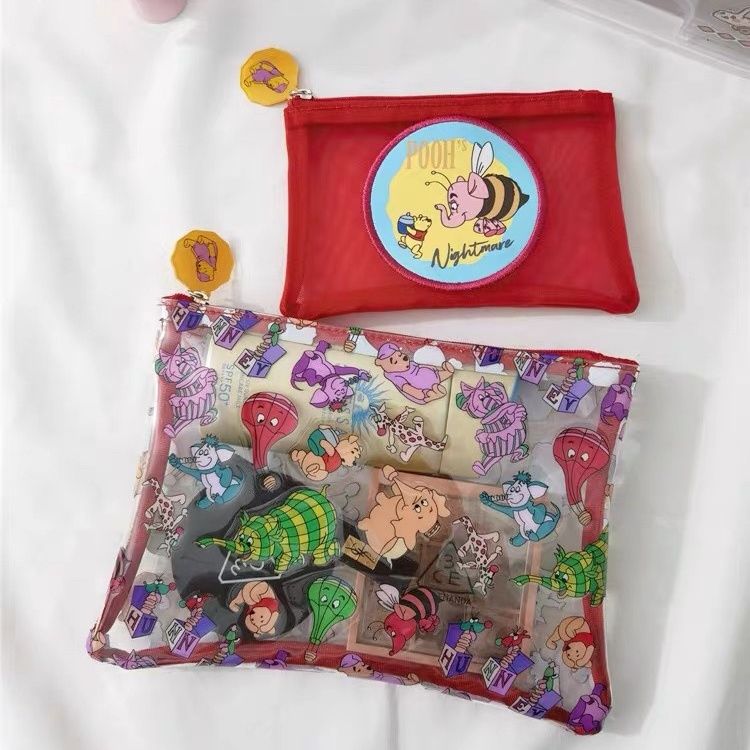 Winnie Pooh Storage Bags |Pouch Keychain Wallet| Cosmetic Makeup Bag | Pencil case Coin Purse 2pcs B22