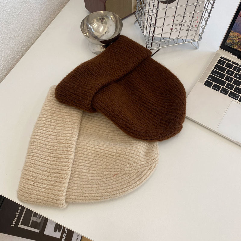 Cozy Plush Winter Cashmere Knit Beanie Hat |Stretch Ribbed Beanie Hat M7