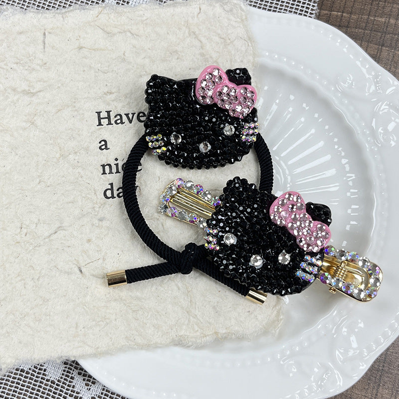 Diamond Kitty Hair Clip |Hair Ties | Hair Barrette A257