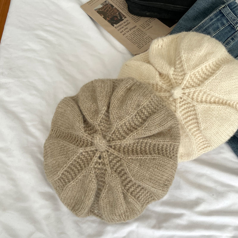 Classic Slouchy Beret | Wool Knitted Warm Hat M8