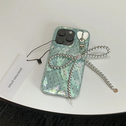 Minty Dots iPhone Case with Phone Chian L39