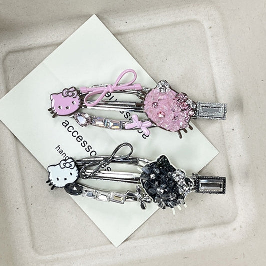 Diamond Kitty Hair Clip |Hair Snap Clip |Hair Barrette |Duckbill Hairpin  A243