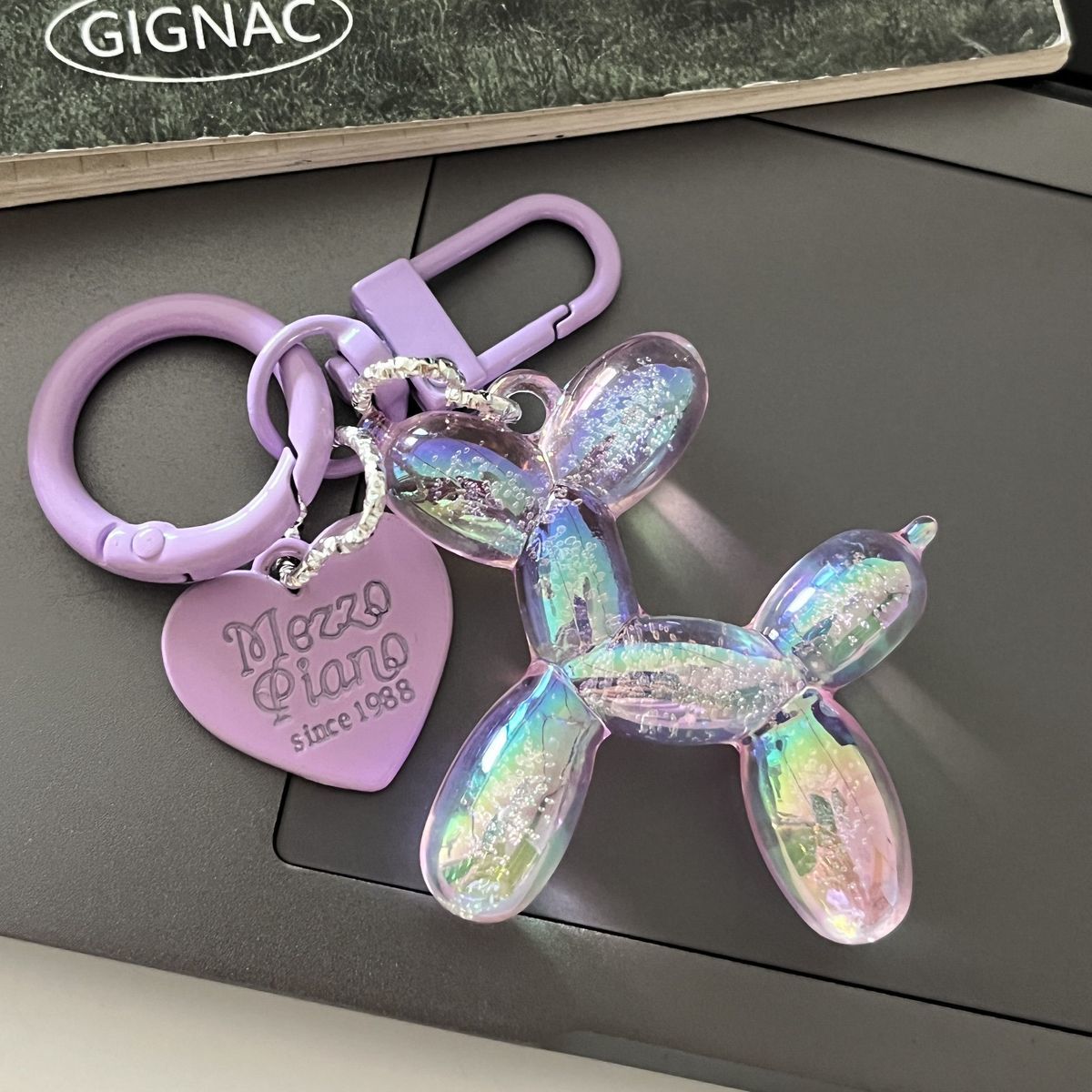 Lilac Balloon Dog Design Bag KeyChain |Pendant Schoolbag Hanging Decoration K43