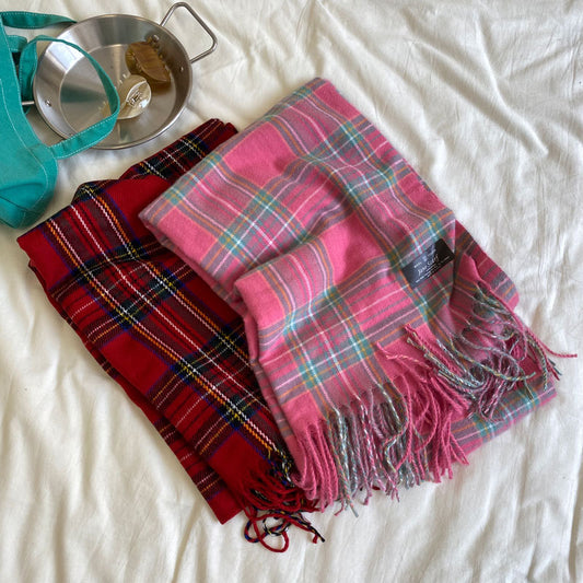 Classic Tartan Winter Solid Color Scarf |Warm Wool Knitted Shawls W56