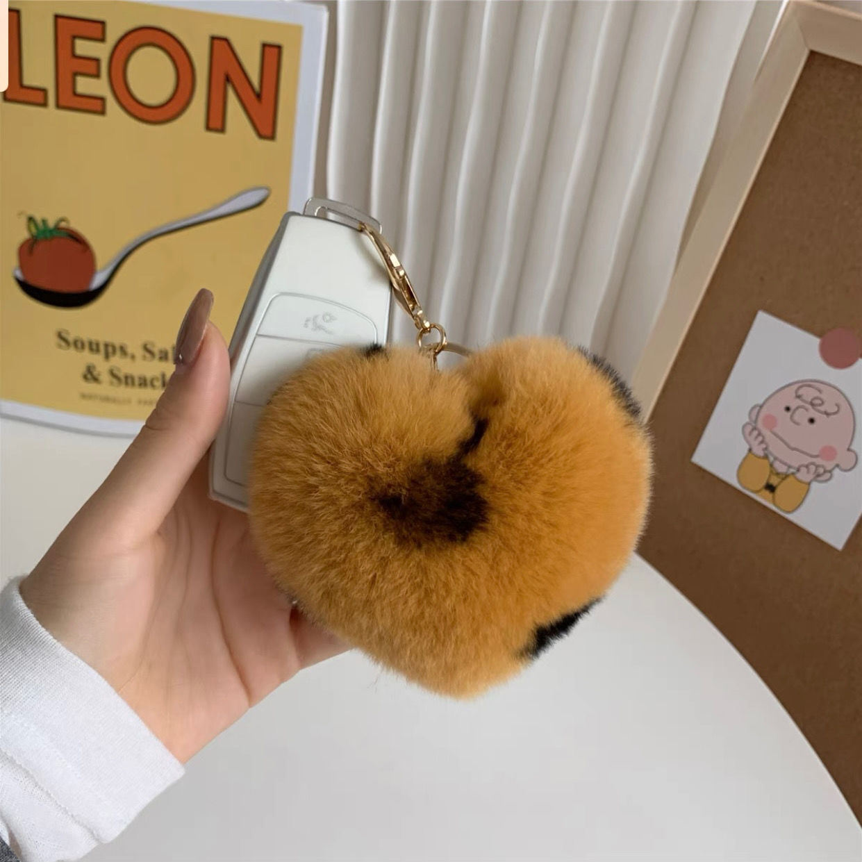 Fuzzy Heart Bag KeyChain |Pendant Schoolbag Hanging Decoration K45