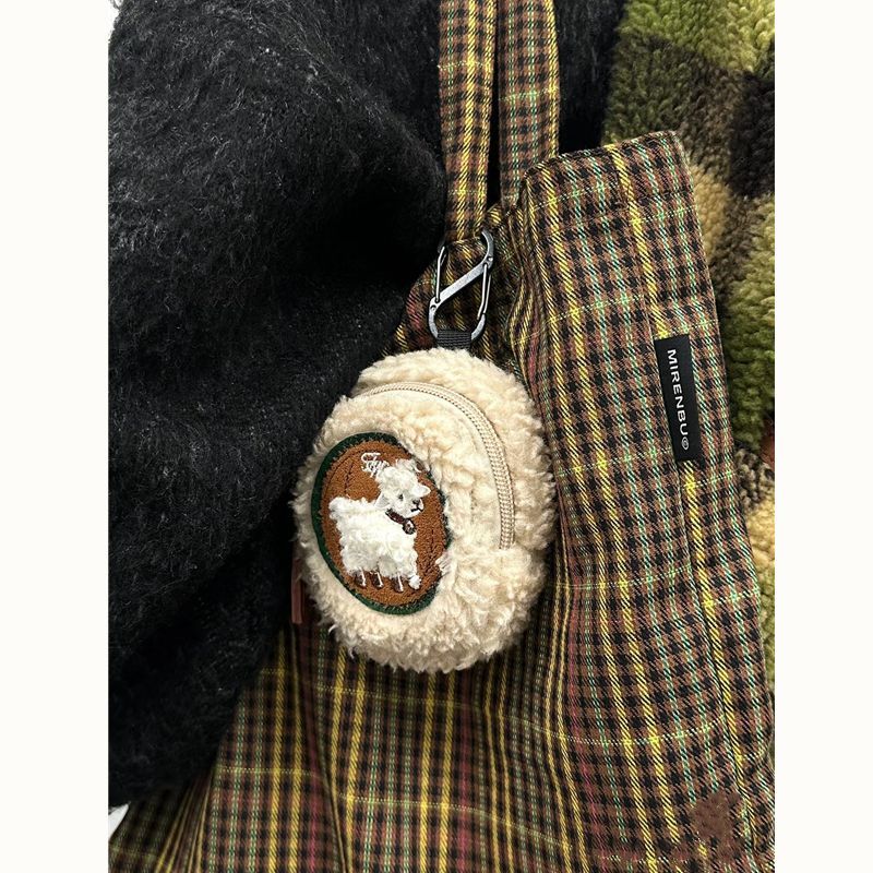 Fluffy Sheep Mini Bags | Pouch Keychain Wallet| Cosmetic Bag | Airpods Bag Coin Purse B31