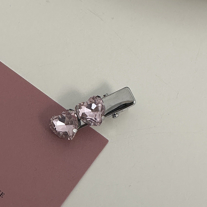 Pink Gem Hair Clip|Rhinestone Hair Snap Clip|Sparking Hair Barrette |Duckbill Hairpin A91