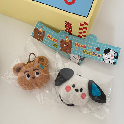 Cute Cartoon Puppy Bear Design Bag KeyChain |Pendant Plush Schoolbag Hanging Decoration Gift K12