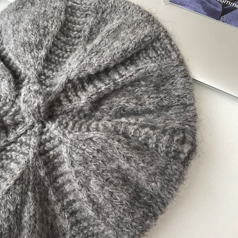 Classic Slouchy Beret | Wool Knitted Warm Hat M8