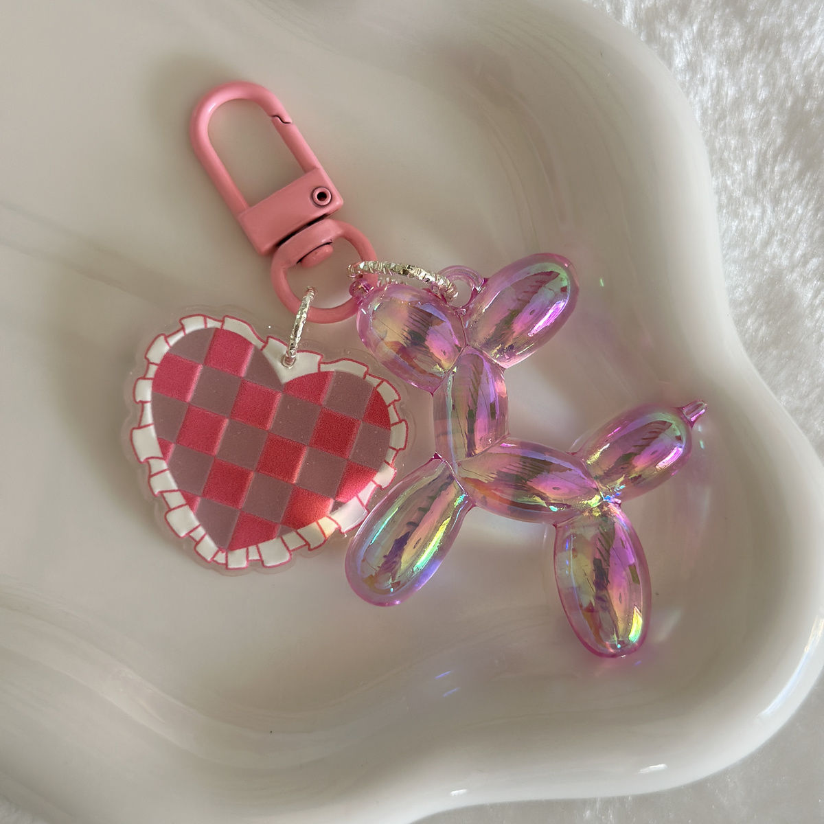 Lustrous Acrylic Balloon Dog Design Bag KeyChain |Pendant Schoolbag Hanging Decoration K34