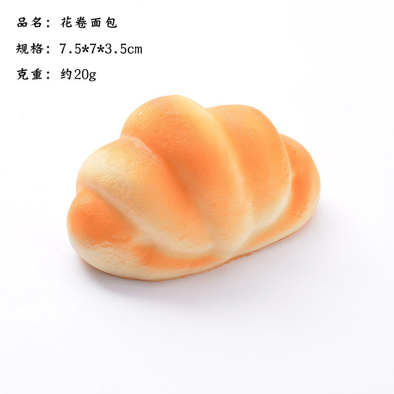 Bun Toast Egg Tart Hamburger Croissant Donut| Slow Rising Soft Squishy|Squeeze Stress Toy S95