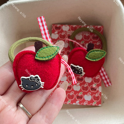 Apple Kitty Hair Tie|Ponytail Holders Barrette|Hair Scrunchie HT92