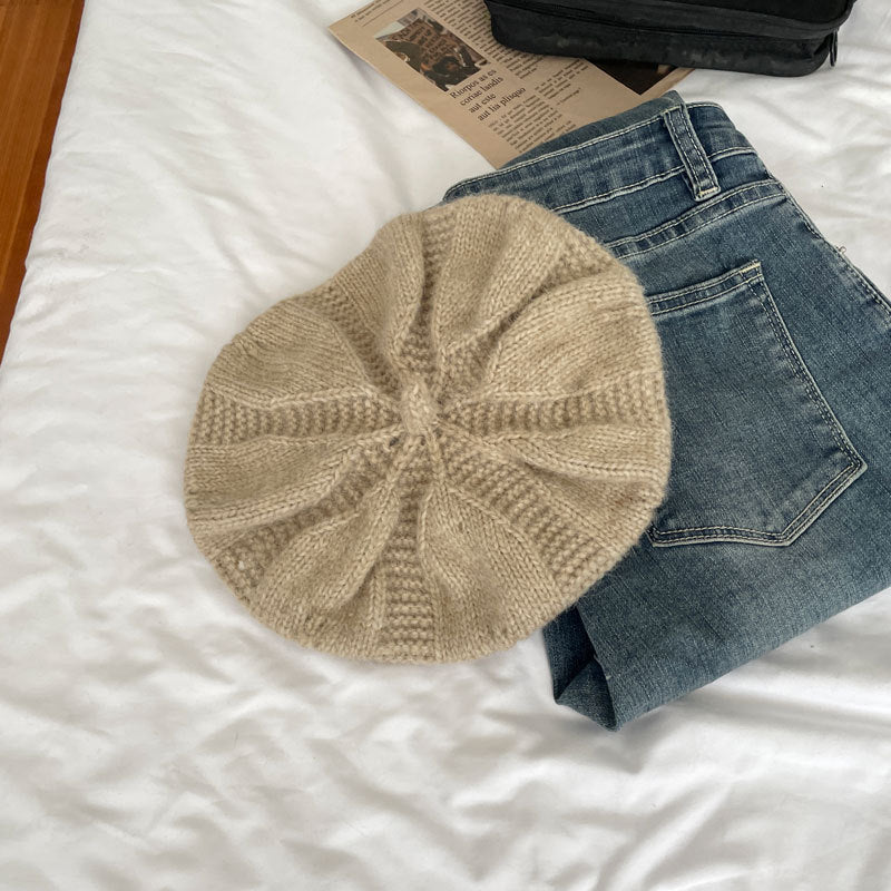 Classic Slouchy Beret | Wool Knitted Warm Hat M8