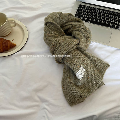 Stylish Cashmere Solid Color Scarf | Simple Warm Wool Knitted Scarf W15