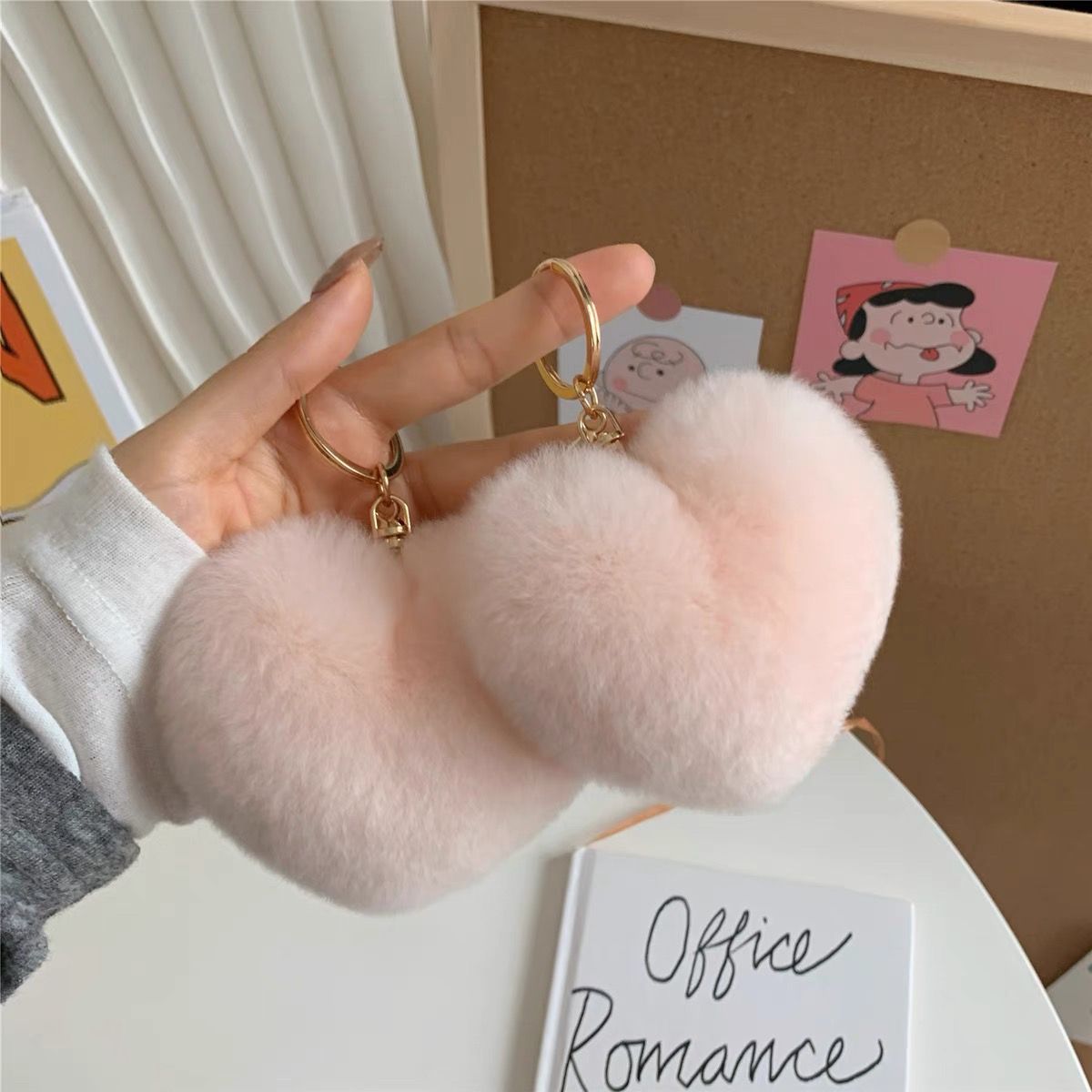 Fuzzy Heart Bag KeyChain |Pendant Schoolbag Hanging Decoration K45