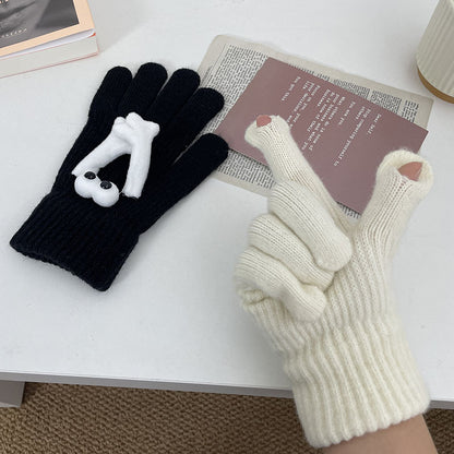 Cozy Cute Winter Cashmere Glove |Soft Thick Solid Color Gloves |Warm Knitted Gloves G10