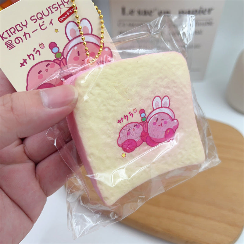 Kirby Toast Bun Squishy| Slow Rising Soft Squishy|Squeeze Stress Toy S125