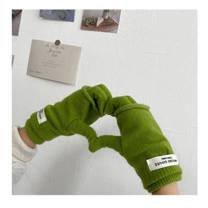 Cozy Winter Cashmere Solid Color Gloves Knitted Gloves G3