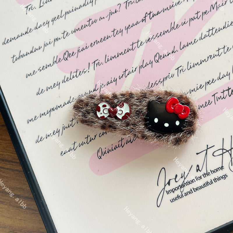 Fluffy Kitty Hair Clip |Hair Snap Clip |Hair Barrette |Duckbill Hairpin A322