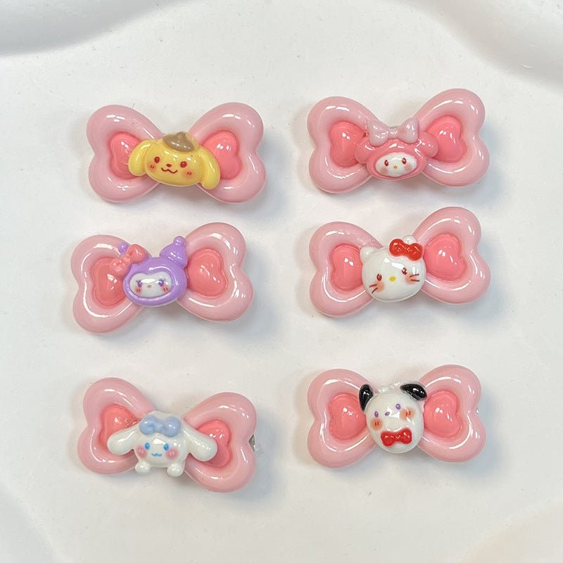 Acetate Bow Kitty Hair Clip |Hair Snap Clip |Hair Barrette |Duckbill Hairpin 2pcs A301