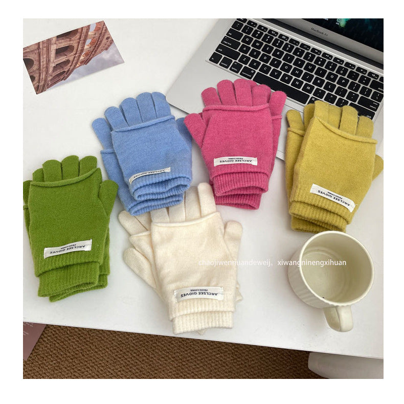 Cozy Winter Cashmere Solid Color Gloves Knitted Gloves G3