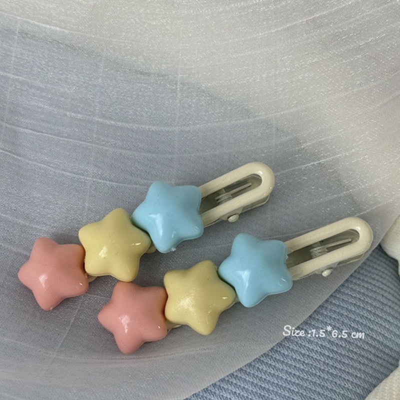 Azure Hair Clip |Star Hair Snap Clip|Fluffy Cloud Hair Barrette |Duckbill Hairpin  A89