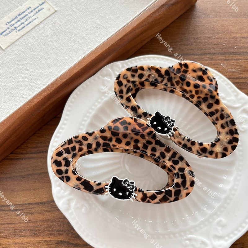 Leopard Kitty Hair Clip |Hair Claw |Hair Barrette|Duckbill Hairpin A444