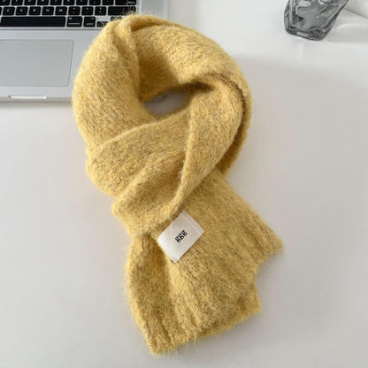 Soft Cashmere Solid Color Scarf | Simple Warm Wool Knitted Scarf W16