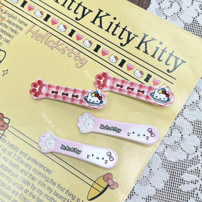 Kitty Bone Hair Clip |Hair Snap Clip|Hair Barrette |Duckbill Hairpin 2pcs A250