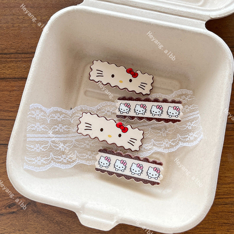 Kitty Hair Clip |Hair Snap Clip |Hair Barrette |Duckbill Hairpin 2pcs A282