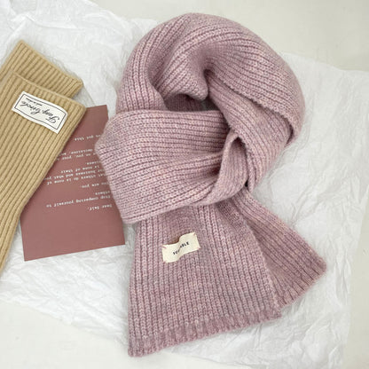 Stylish Cashmere Solid Color Scarf | Simple Warm Wool Knitted Scarf W11