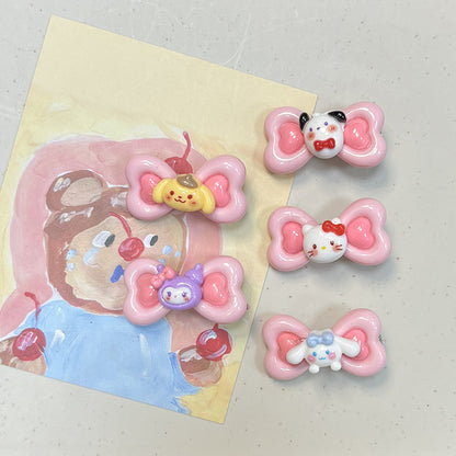 Acetate Bow Kitty Hair Clip |Hair Snap Clip |Hair Barrette |Duckbill Hairpin 2pcs A301