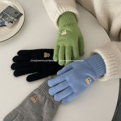 Cozy Bear Winter Cashmere Glove |Soft Thick Solid Color Gloves |Warm Knitted Gloves G5